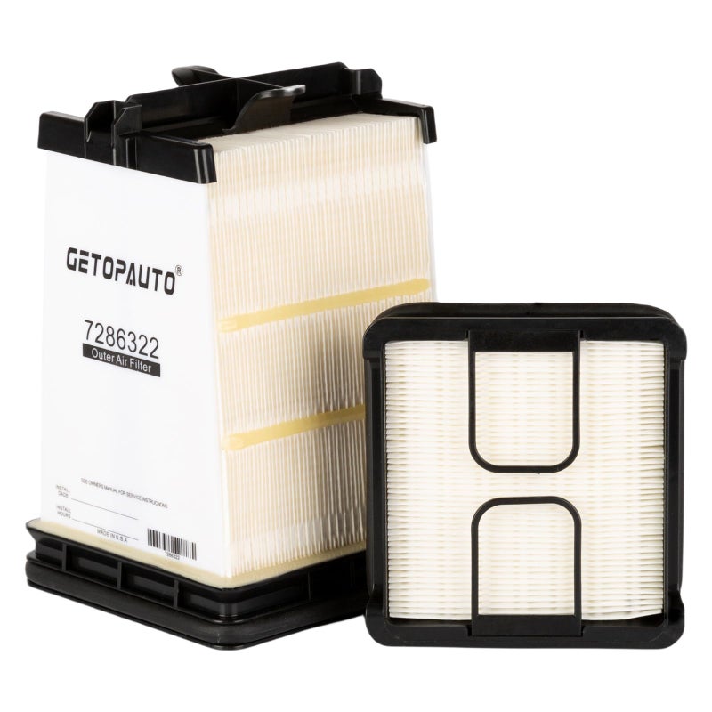 GETOPAUTO 7221934 & 7286322(7221933) Inner & Outer Air Filter Kit Fit for Bobcat Track Loaders T450 T550 T590 & Skid Steer Loaders S450 S510 S530 S550 S570 - Image 1